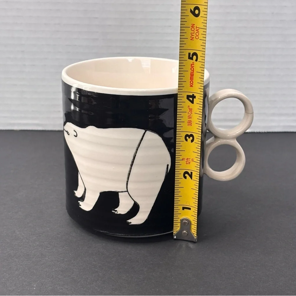 Anthropologie Keep Co Polar Bears Black Mug